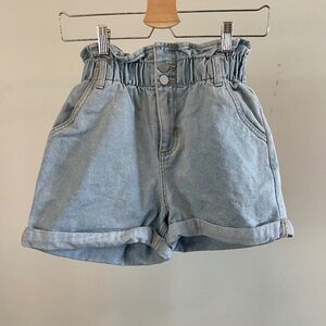 Oak + Fort Elastic Waist Jean Shorts Light Wash